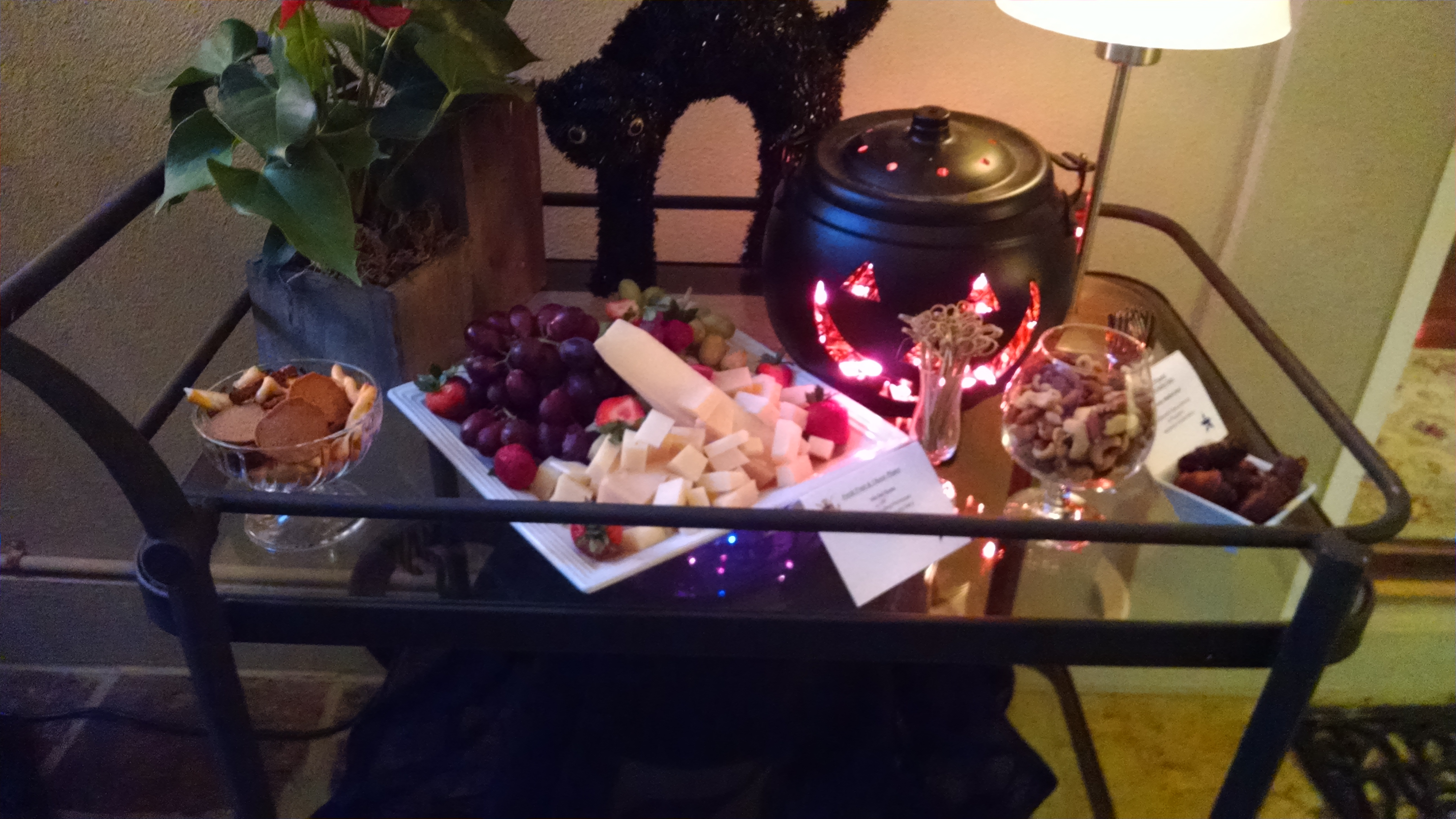 Halloween Cheese Plate on Drink Cart